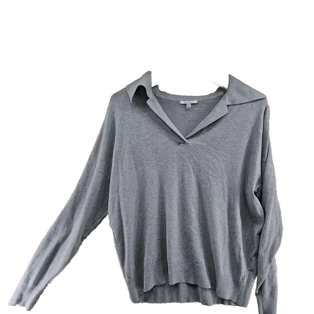 Vila Milano  Medium V Neck Sweater Pullover Cardigan Grey Soft Cozy
